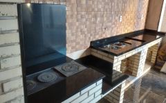 Área de churrasqueira em Granito<br> Preto São Gabriel